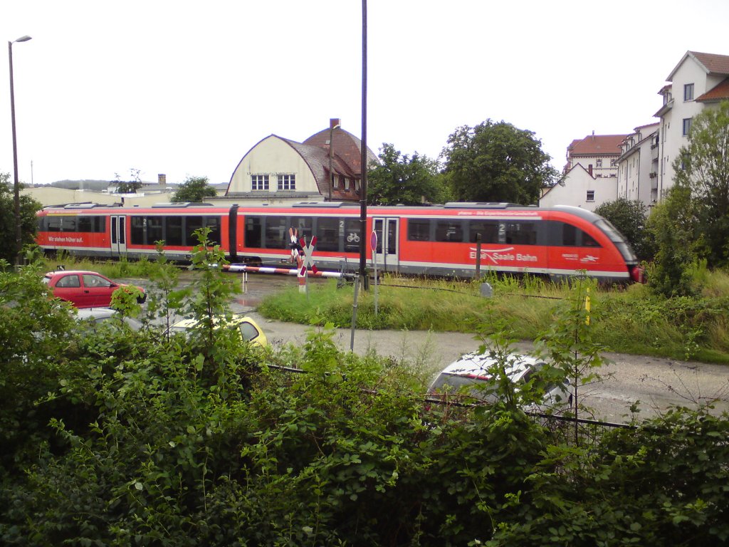 DB 642 xxx als RB 34878 nach Wangen, am 12.07.2012 in Naumburg Ost. Wegen dem Burgenlandbhan Kinder- und Jugendtag in Wangen wurde mit Triebzgen der BR 642 gefahren. (Foto: Kevin Wrobel)