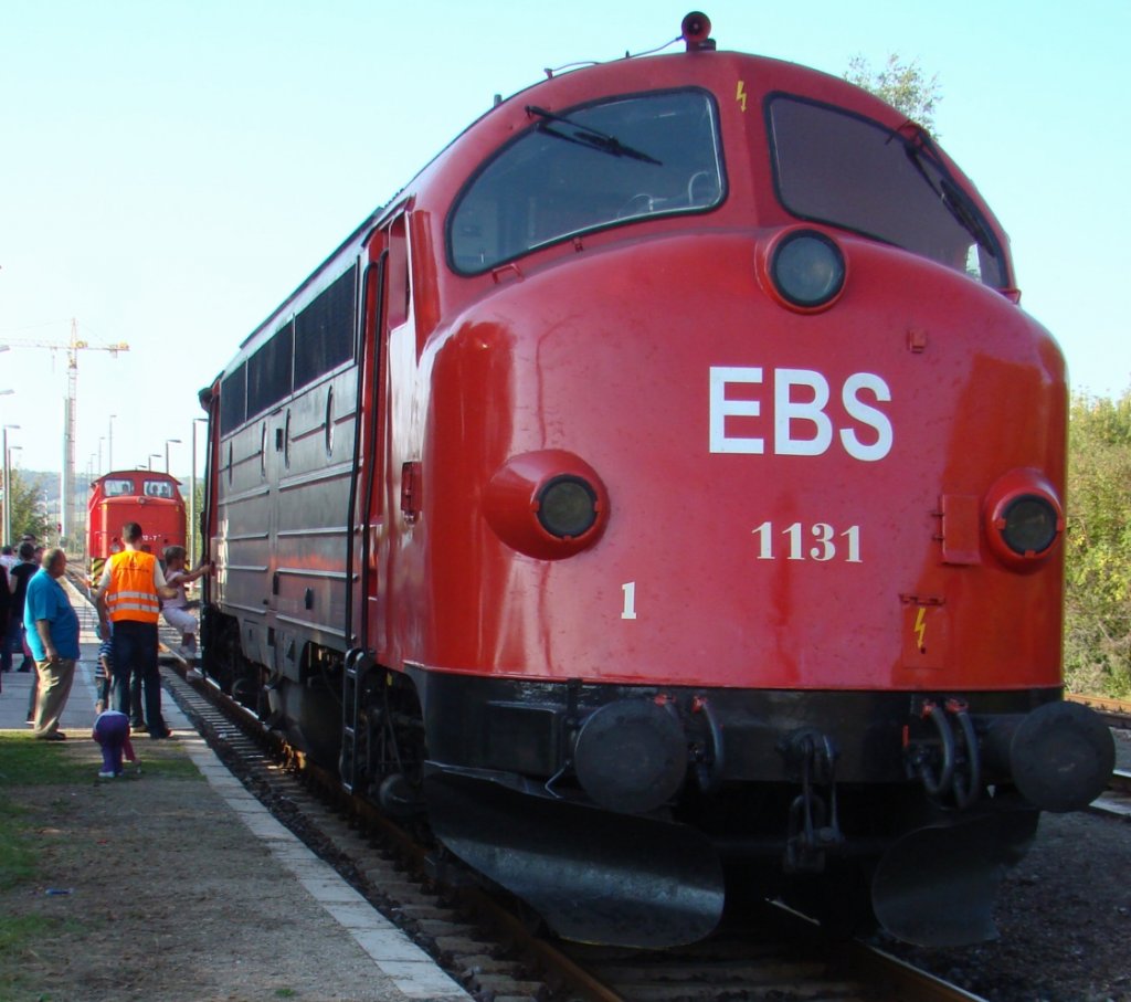 EBS 1131 (92 80 1227 003-1 D-EBS) bei Fhrerstandsmitfahrten zu unserem 6. Dampflokfest im Bf Karsdorf; 25.09.2011 (Foto: Gnther Gbel)
