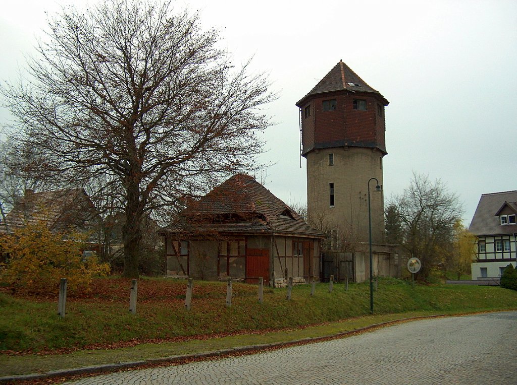Ehemaliger Wasserturm und das Abortgebude am Bf Bad Bibra; 15.11.2009