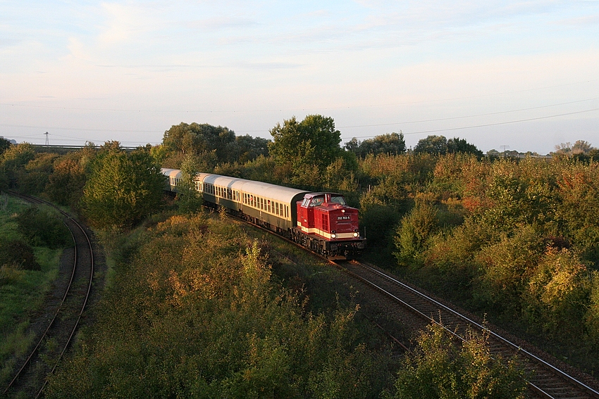 LEG 202 703-5 mit dem RE 16584  Rotkppchen-Express  von Freyburg nach Altenburg, bei Zeitz; 03.10.2010 (Foto: Andre Beck)