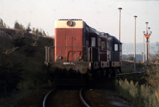 ZWK Werklok 009 am Ende der Abstellgruppe  100er Gleise , bei Burgscheidungen; Oktober 1987 (Foto: Peter Polzin)