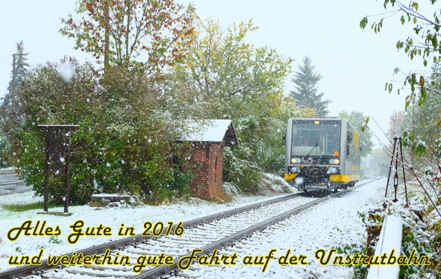 Am 14.10.2015 war dieser Triebwagen der Burgenlandbahn in Laucha als RB von Naumburg Ost nach Nebra unterwegs. (Foto: Heiko Kern)