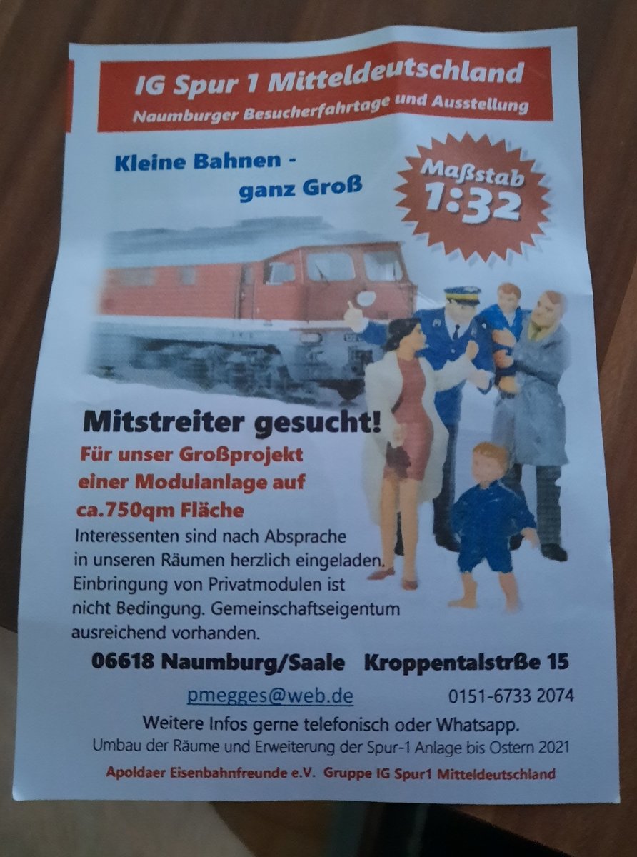 Modellbahn IG sucht Mitstreiter fr Groprojekt in Naumburg.