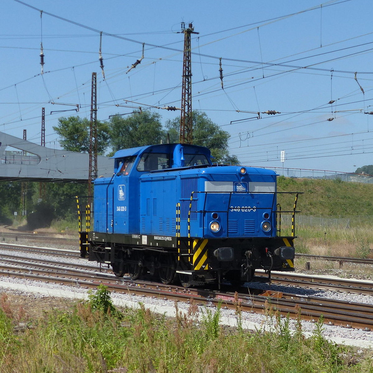 PRESS 346 020-3 als Tfzf Richtung Grokorbetha, am 28.06.2019 in Naumburg Hbf.