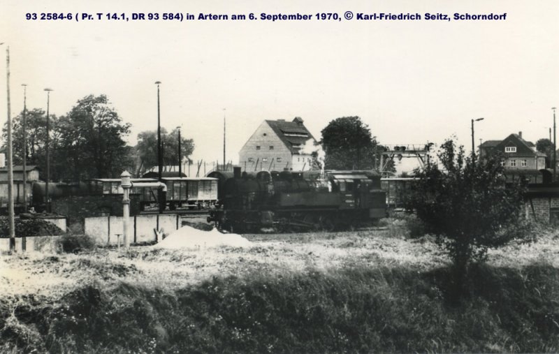 DR 93 2584-6 im Bf Artern; 06.09.1970 (Foto: Karl-Friedrich Seitz)