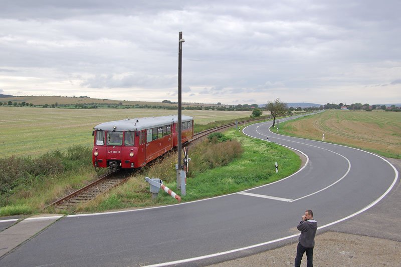 OBS 772 140-0 + 772 141-8 als Sonderzugpendel whrend unserem 3.Unstrutbahnfest zwischen Nausitz und Donndorf; 06.09.2008 (Foto: Volker Blees) 

