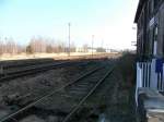 Im Bahnhof Vitzenburg wurden die Bahnsteige zurckgebaut. Der neue Haltepunkt wurde nher an den Ort Reinsdorf verlegt; 26.01.2012