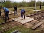 Ehrenamtlicher Arbeitseinsatz durch Mitglieder unserer IG und Freunde der Unstrutbahn am 05.04.2014 in Donndorf.