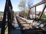 Am 16.10.2011 war bereits das Gleisbett auf der alten Saalebrcke in Robach demontiert wurden.