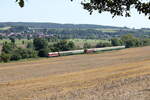 Mit dem DPE 1820 von Zwickau (Sachs) Hbf nach Karsdorf am Haken war die PRESS 118 757-4 am 09.09.2023 auf der Unstrutbahn bei Nimitz unterwegs.