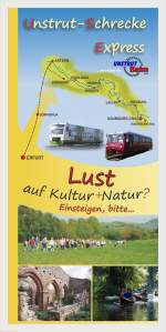 Der Flyer fr den Unstrut-Schrecke-Express 2014 von vorn.