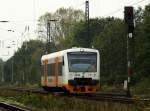 zugverkehr-in-naumburg-hbf/171721/ein-rs-1-der-schoenbuchbahn-als Ein RS 1 der Schnbuchbahn als Tfzf Richtung Grokorbetha bei der Durchfahrt in Naumburg; 27.09.2011 (Foto: Jrg Berthold)