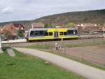 2009/14211/burgenlandbahn-672-911-5-stadt-rossleben-hatte Burgenlandbahn 672 911-5 'Stadt Roleben' hatte die Ehre als erster Zug am Hp Wangen zu halten; 09.04.2009 (Foto: Klaus Pollmcher)