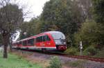 DB 642 221 + 642 719 als RB 34879 von Nebra nach Naumburg Ost, am 14.09.2014 bei Balgstdt.