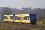 Burgenlandbahn 672 917-2  Erben Luther  + 672 903-2  Stadt Nebra  als Sonderzug von Roleben nach Naumburg (Saale) Ost bei Wangen; 30.11.2008 (Foto: Hans-Peter Waack, bahnmotive.de)
