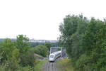 Zuglabor auf dem Heimweg. Der  Advanced TrainLab  605 017 kommt aus dem Erzgebirge zurck und ist auf dem Weg nach Halle-Ammendorf. berbauwerk Zangenberg, am 24.09.2021.