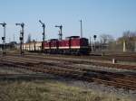 Am 28.03.2012 befrderten die beiden Loks 202 703-5 + 202 484-2 den Kohlependel-Leerpark von Mumsdorf nach Profen.