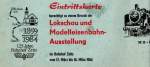 Eintrittskarte zur Lokschau und Modellbahnausstellung am 18.03.1984 in Zeitz, wo der 125.