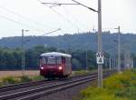 EBS 772 345-5 als  Unstrut-Schrecke-Express  DbZ 92480 auf der abendlichen Rckfahrt von Erfurt Hbf nach Naumburg Hbf, am 24.08.2013 bei Schulpforte. (Foto: Wolfgang Gerstner)