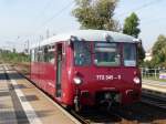 EBS 772 345-5 als  Unstrut-Schrecke-Express  DbZ 91358 von Erfurt Hbf nach Roleben, am 24.08.2013 beim Halt in Smmerda. (Foto: Christian Kirchner)