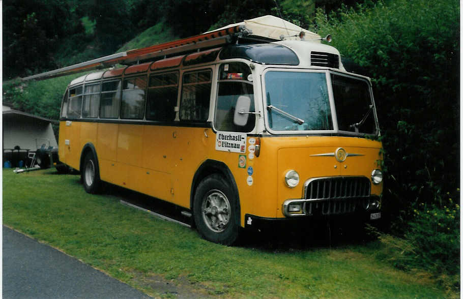 (014'609) - Volkart, Oberweningen - ZH 476'197 - FBW/Lauber (ex Klarer, Wallisellen; ex P 24'070) am 28. Juli 1996 in Adelboden, Margeli