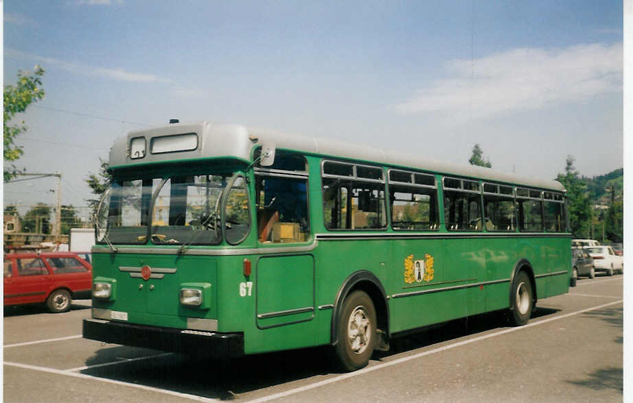 (014'708) - BVB Basel - Nr. 67/BS 1967 - FBW/FHS am 20. August 1996 in Thun, Seestrasse