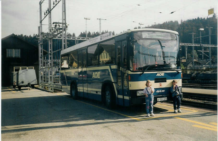 (015'027) - AOE Langnau - Nr. 2/BE 151'372 - NAW/R&J am 9. September 1996 beim Bahnhof Langnau