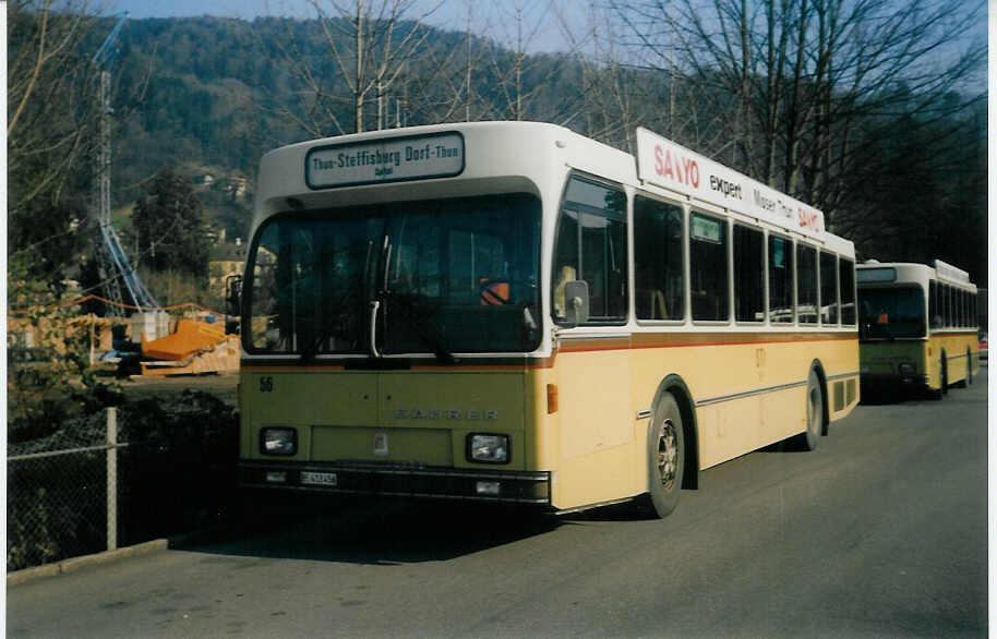 (016'206) - STI Thun - Nr. 56/BE 413'456 - Saurer/R&J am 29. Januar 1997 bei der Schifflndte Thun