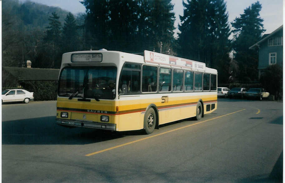 (016'216) - STI Thun - Nr. 52/BE 396'552 - Saurer/R&J am 3. Februar 1997 bei der Schifflndte Thun