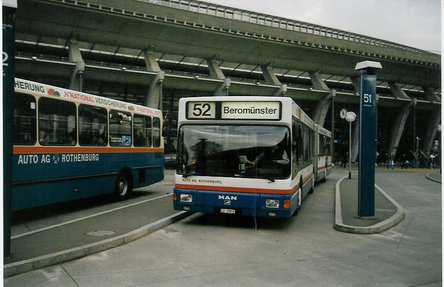 (016'907) - AAGR Rothenburg - Nr. 22/LU 15'050 - MAN am 19. April 1997 beim Bahnhof Luzern