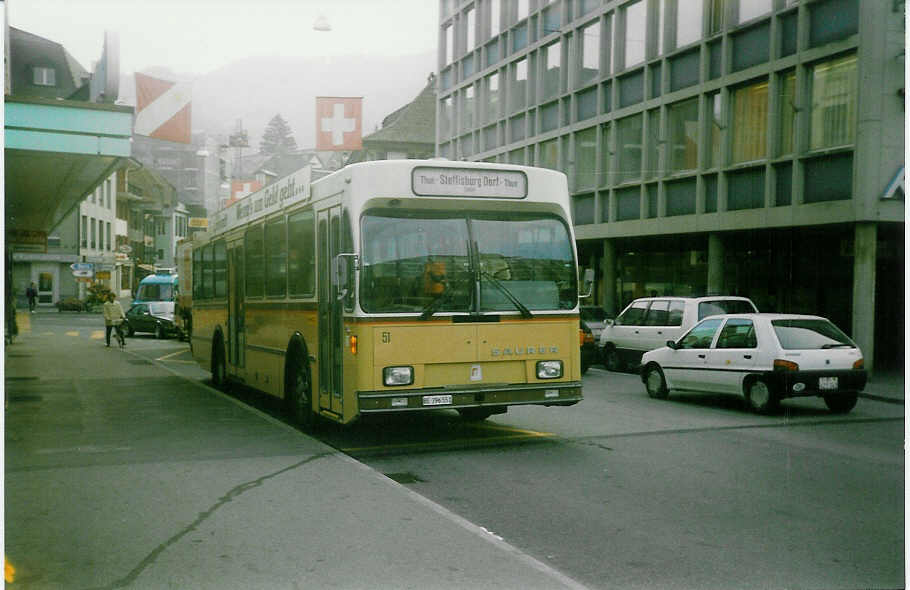 (019'619) - STI Thun - Nr. 51/BE 396'551 - Saurer/R&J am 24. September 1997 in Thun, Marktgasse