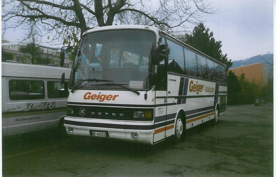 (021'014) - Geiger, Adelboden - Nr. 3/BE 64'522 - Setra am 6. Dezember 1997 in Thun, Restaurant Rssli