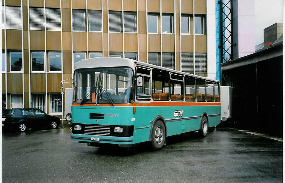 (023'835) - GFM Fribourg - Nr. 59/FR 444 - FBW/R&J am 7. Juli 1998 in Fribourg, Garage