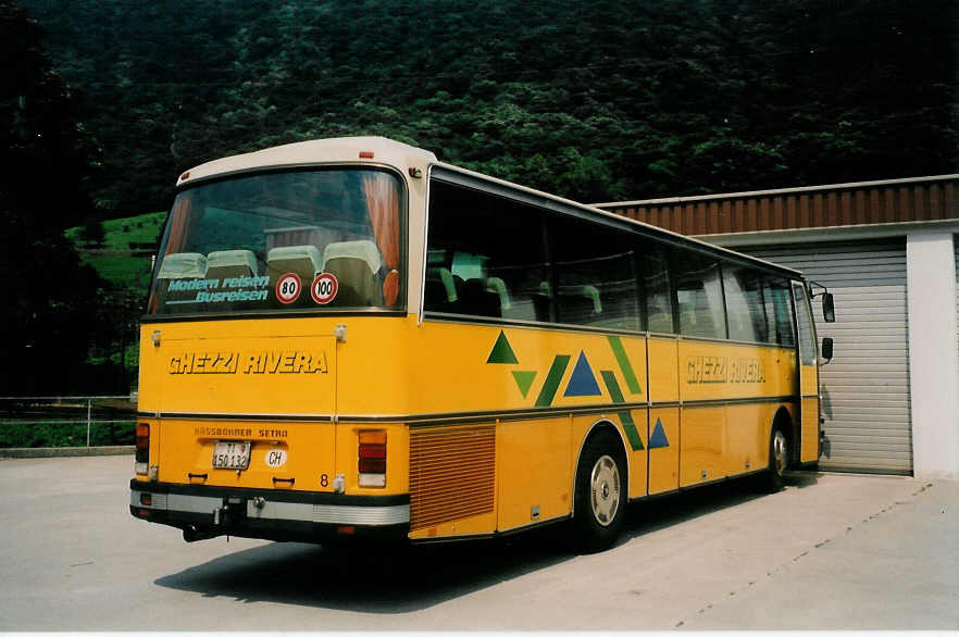 (024'414) - Ghezzi, Rivera - Nr. 8/TI 150'132 - Setra am 13. Juli 1998 in Rivera, Garage