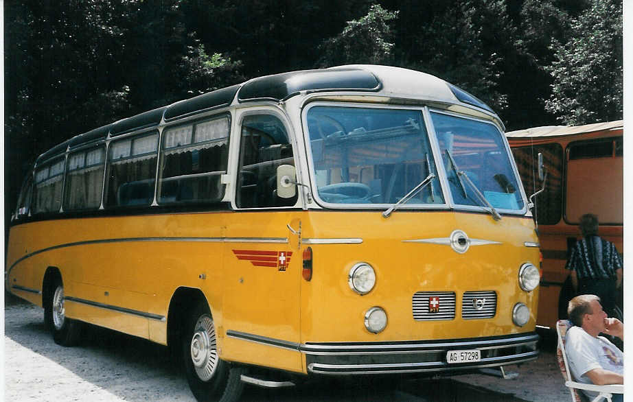 (025'419) - Zimmerli U., Oftringen - AG 57'298 - Berna/Tscher (ex Stutz, Oberlunkhofen; ex Leu, Schongau; ex Wicki, Bremgarten; ex P 22'054) am 15. August 1998 in Heitenried, Sensegraben