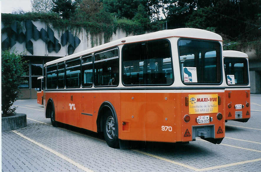 (025'711) - TL Lausanne - Nr. 970/VD 406'805 - Rochat/Lauber Personenanhnger am 22. August 1998 in Lausanne, Dpt Borde