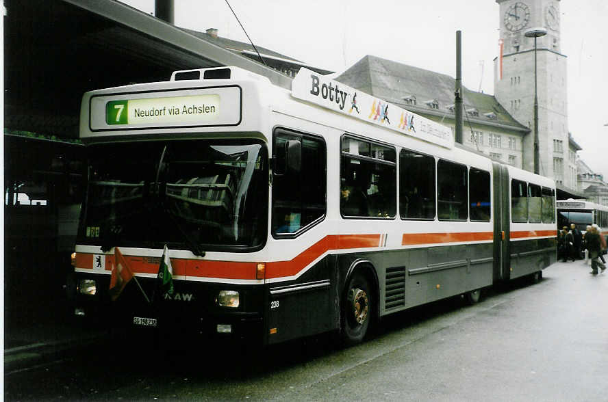 (026'920) - VBSG St. Gallen - Nr. 238/SG 198'238 - NAW/Hess am 8. Oktober 1998 beim Bahnhof St. Gallen