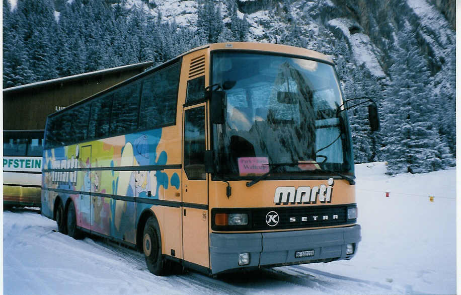 (029'010) - Marti, Kallnach - Nr. 15/BE 102'216 - Setra am 12. Januar 1999 in Adelboden, Unter dem Birg