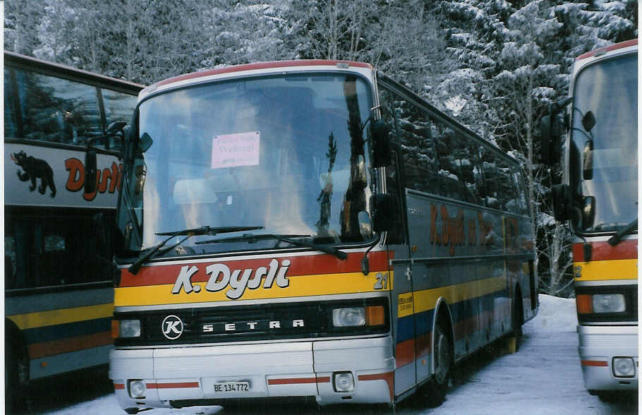 (029'016) - Dysli, Bern - Nr. 21/BE 134'772 - Setra am 12. Januar 1999 in Adelboden, Unter dem Birg