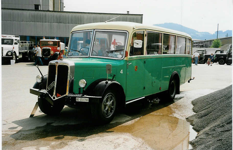 (032'334) - Junker, Langenthal - Nr. 4/BE 151'783 - FBW/Hess (ex BSU Solothurn Nr. 4; ex Casper, Lenzerheide) am 26. Juni 1999 in Hinwil, AMP