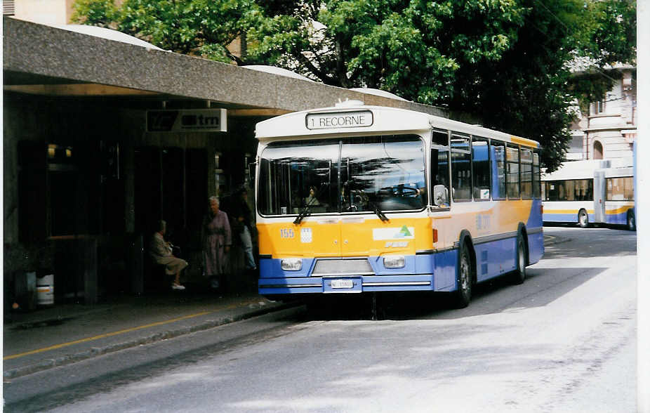 (033'401) - TC La Chaux-de-Fonds - Nr. 155/NE 11'800 - FBW/Hess am 6. Juli 1999 beim Bahnhof La Chaux-de-Fonds