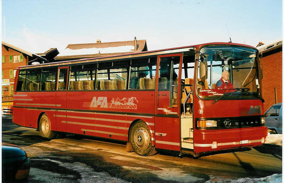 (038'818) - AFA Adelboden - Nr. 9/BE 26'709 - Setra am 16. Januar 2000 in Adelboden, Mhleport