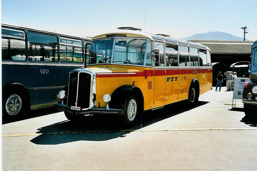 (041'021) - Pause, Horgen - ZH 643'802 - Saurer/Lauber (ex Kenzelmann, Zeneggen) am 18. Juni 2000 in Hinwil, AMP