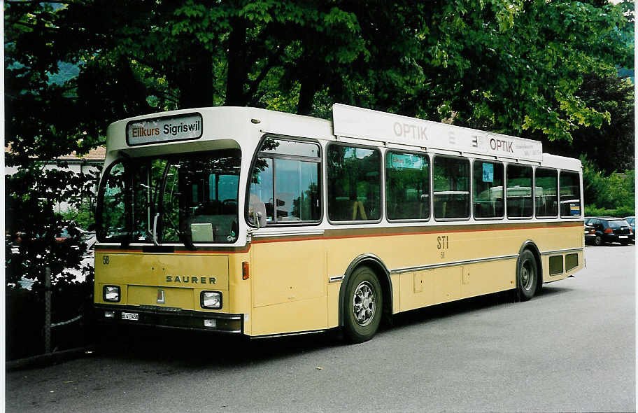 (042'636) - STI Thun - Nr. 58/BE 413'458 - Saurer/R&J am 21. August 2000 bei der Schifflndte Thun