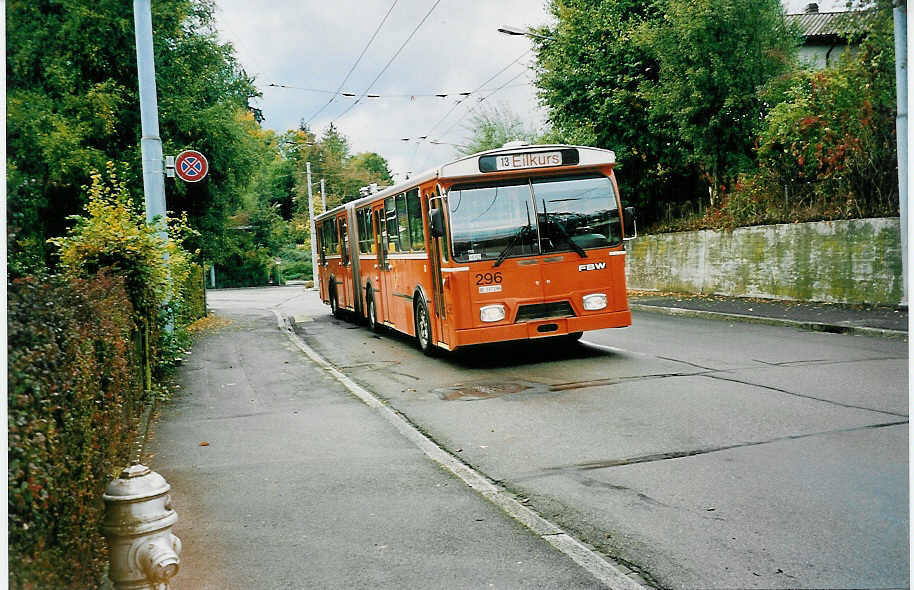 (043'405) - SVB Bern - Nr. 296/BE 337'296 - FBW/Hess (ex TPG Genve Nr. 119) am 2. Oktober 2000 in Bern, Bmpliz