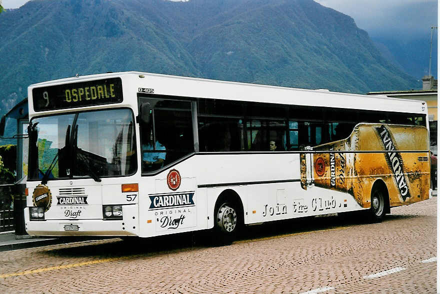 (045'903) - ACT Lugano - Nr. 57/TI 179'337 - Mercedes (ex Nr. 27) am 23. April 2001 beim Bahnhof Lugano