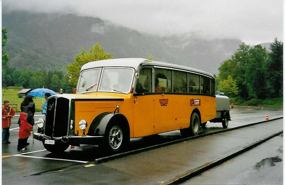 (047'012) - Oldtimer Club Saurer, Arbon - TG 95'083 - Saurer/Saurer (ex AVG Grindelwald; ex P 23'106) am 10. Juni 2001 in Ballenberg, West