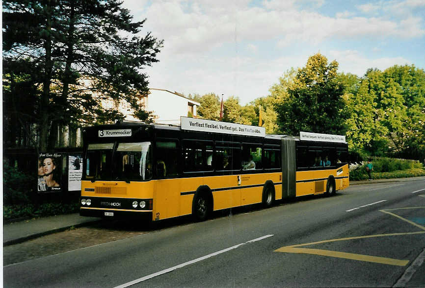 (047'822) - VBSH Schaffhausen - Nr. 12/SH 38'012 - Scania/FHS am 12. Juli 2001 in Schaffhausen, Wiesli