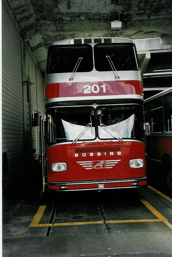 (047'912) - WV Winterthur - Nr. 201 - Bssing (ex Amt fr Luftverkehr, Zrich Nr. 47; ex Swissair, Zrich Nr. 23) am 12. Juli 2001 in Winterthur, Depot Deutweg