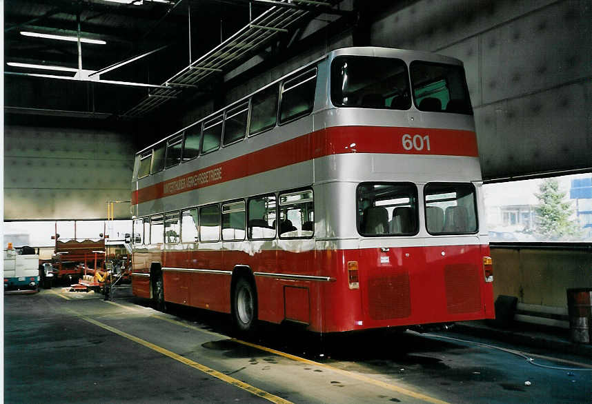 (058'937) - WV Winterthur - Nr. 601 - Bssing (ex Nr. 201; ex Amt fr Luftverkehr, Zrich Nr. 47; ex Swissair, Zrich Nr. 23) am 20. Februar 2003 in Winterthur, Depot Grzefeld